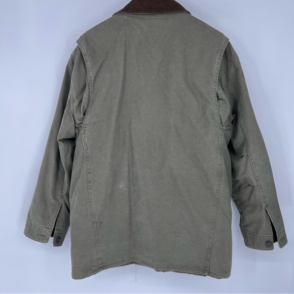 Men's Orvis Green Cotton Field Style Barn Chore Coat Jacket Size L - Picture 10 of 16